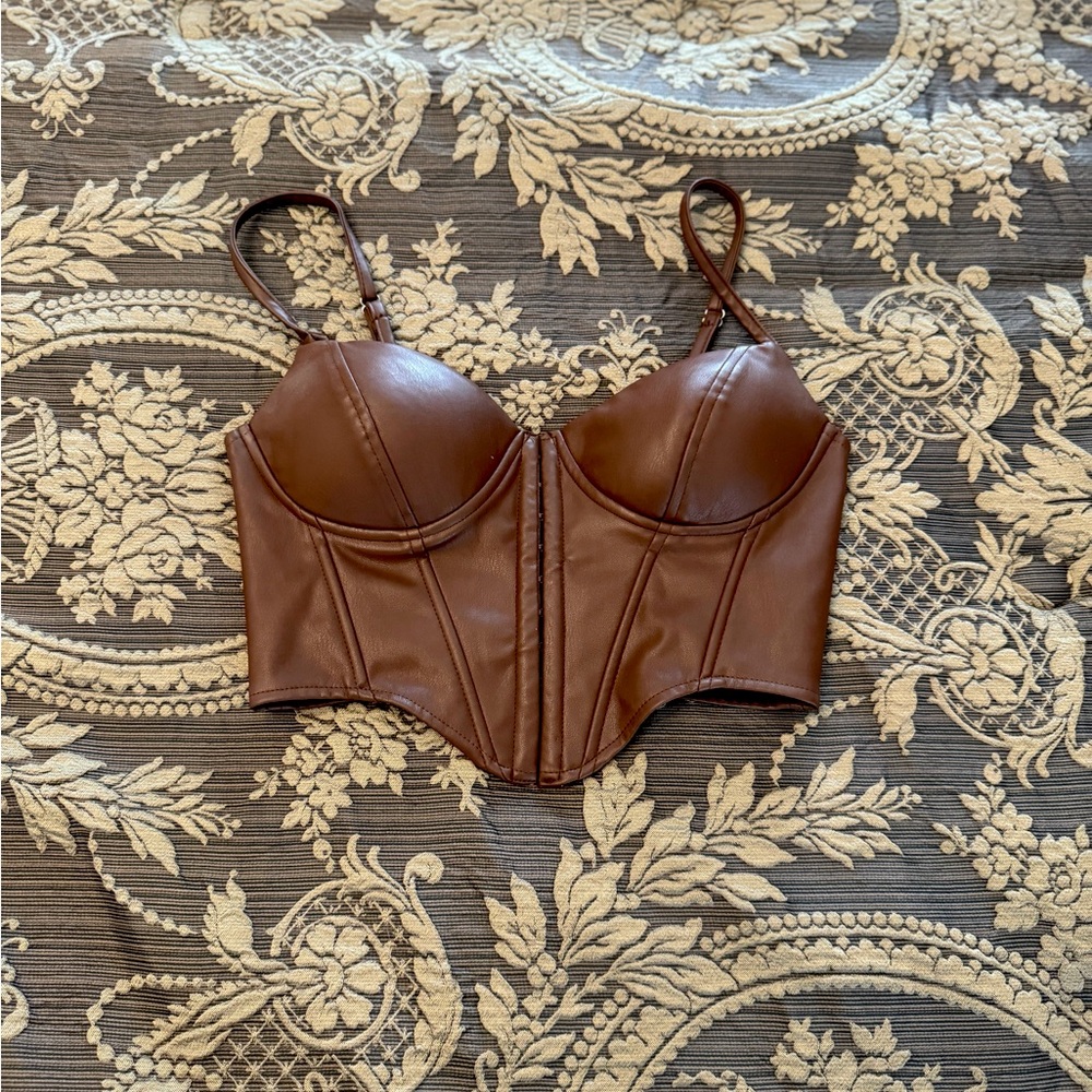 Leather Cropped Corset